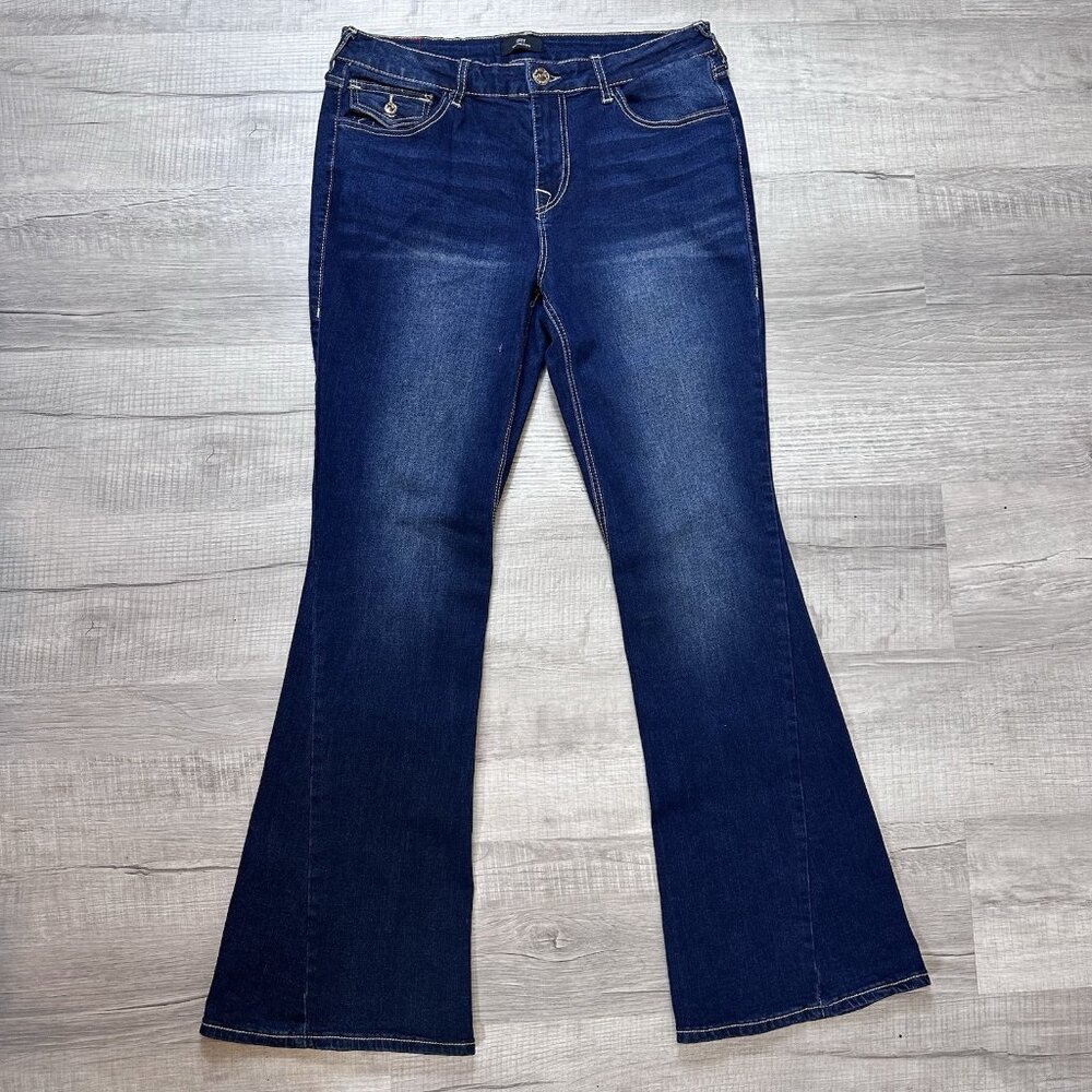 True Religion Pants Women's 31x31 Joey Twisted Flare Mid Rise Pockets Jeans